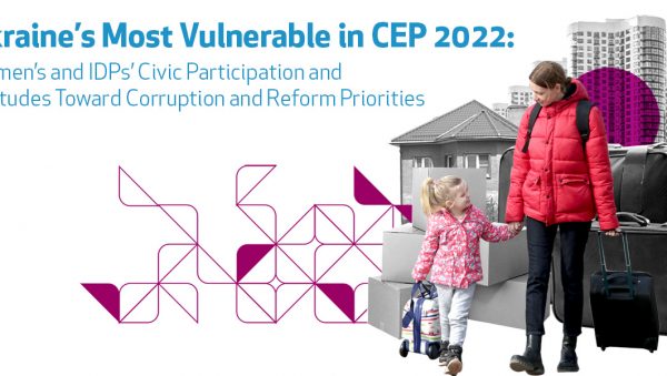 Ukraine’s Most Vulnerable in CEP 2022:  Women’s and IDPs’ Civic Participation and Attitudes Toward Corruption and Reform Priorities