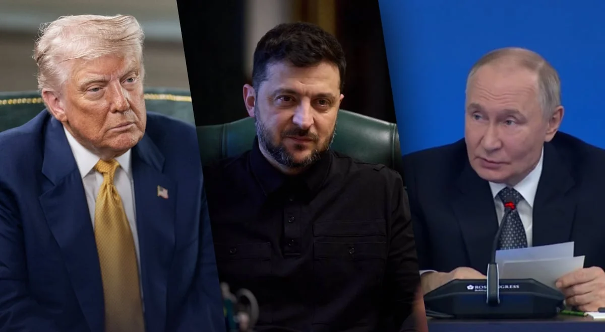 Дональд Трамп, Владимир Зеленский и Владимир Путин на фоне переговоров по Украине