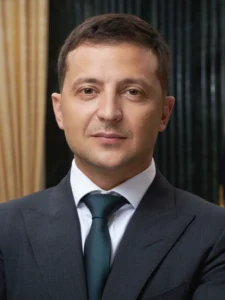 Офіційний портрет президента України Володимира Зеленського в темному костюмі